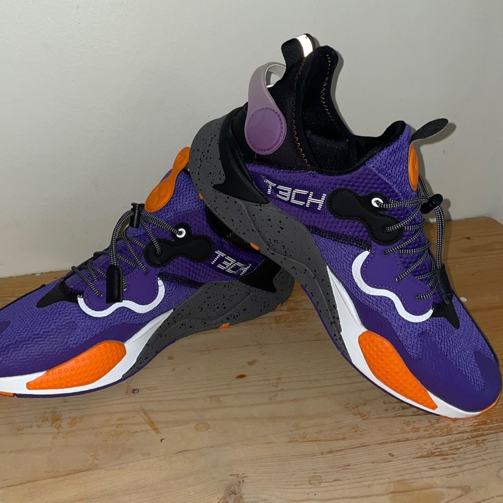 New Mens Puma Sneakers Purple Orange Grey RSX Size 11